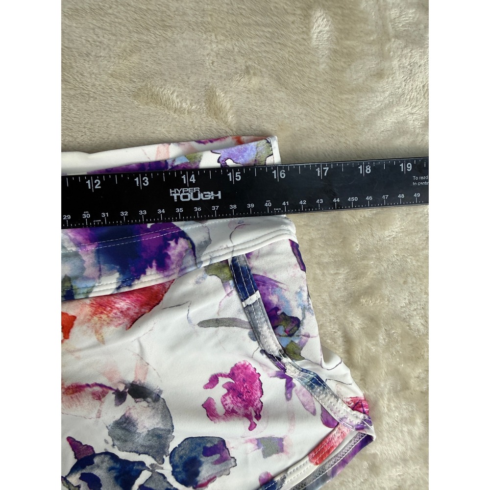 Athleta Womens Watercolor Floral Board Shorts Purple White Size S Swim Shorts - Picture 7 of 10
